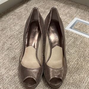 Michael Kors Bronze Peep Toe Heels